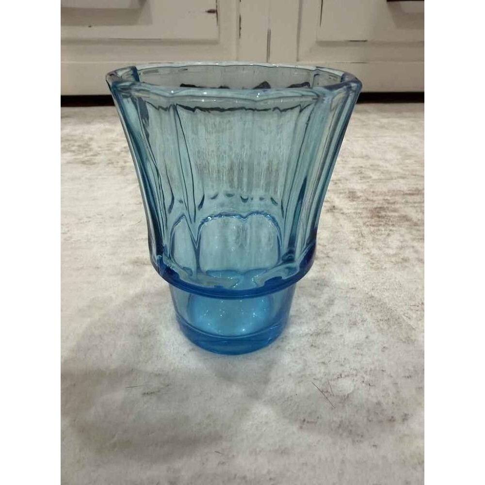 Vintage Anchor Hocking Blue Glass Fountainware Sherbet Ice Cream Cup 4"x3"